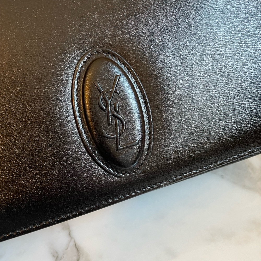 YSL SAINT LAURENT black leather crossbody purse NWT - Picture 5 of 14
